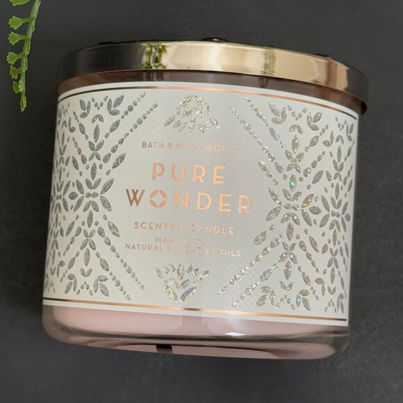 BBW Pure Wonder Bath & Body Works 3 Wick Candle - Picture 5 of 10